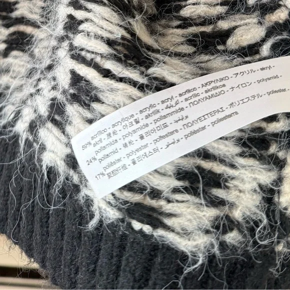 Zara Black and White Checkered Knit Cardigan - Picture 8 of 9